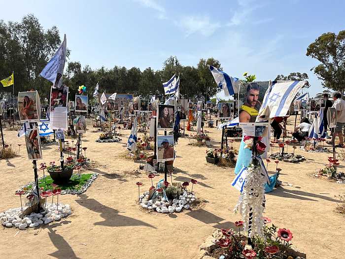 Memorial at site of Nova festival in Israel.