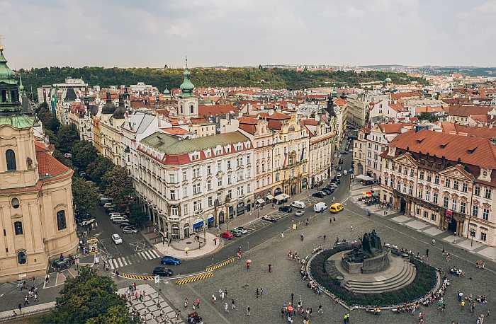 Jewish heritage at UNESCO heritage sights -old town square in Prague.